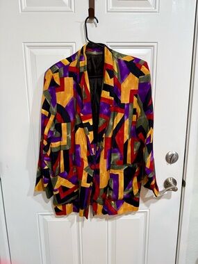 Vintage 80s/90s Barrie Stephens Geometric Abstract Blazer